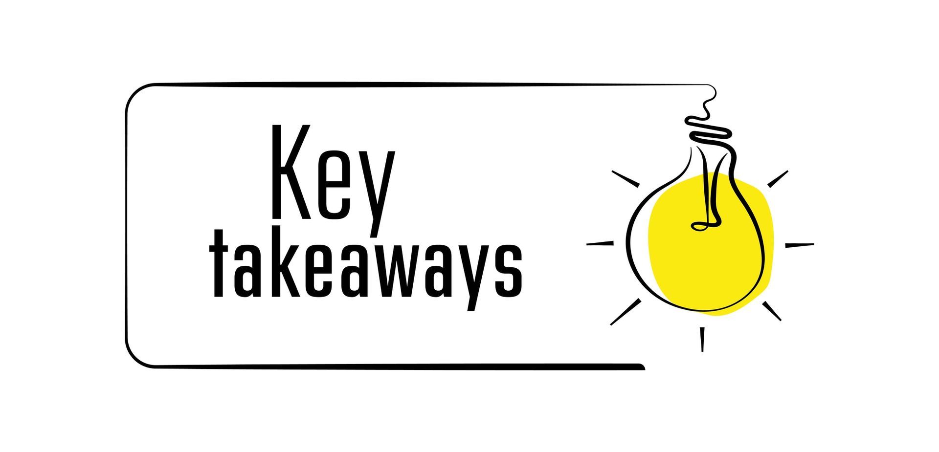 “Key takeaways” text with a yellow light bulb icon