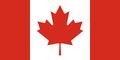 The canadian flag has a red maple leaf on it.