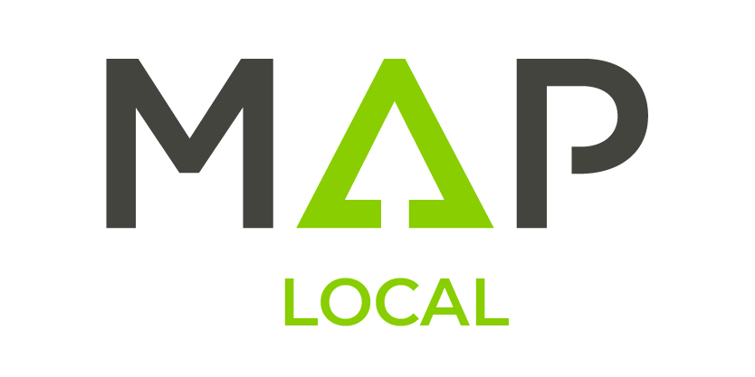 A MAP Local logo that is black and green