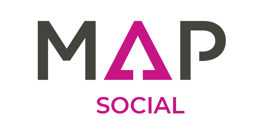 A logo for MAP Social is shown on a white background.