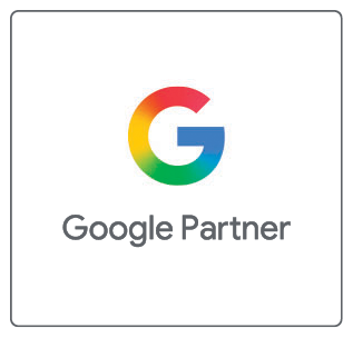 Google Partner badge with multicolor Google “G” logo and gray text on white background