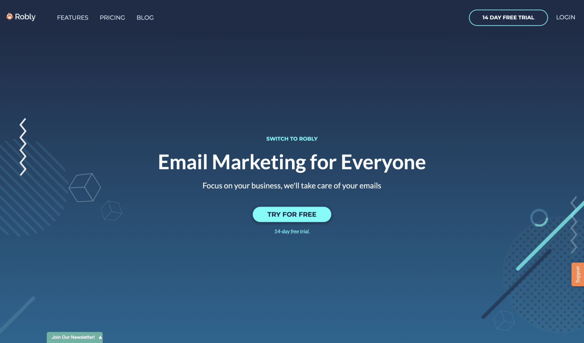 A screenshot of a website for email marketing for everyone.