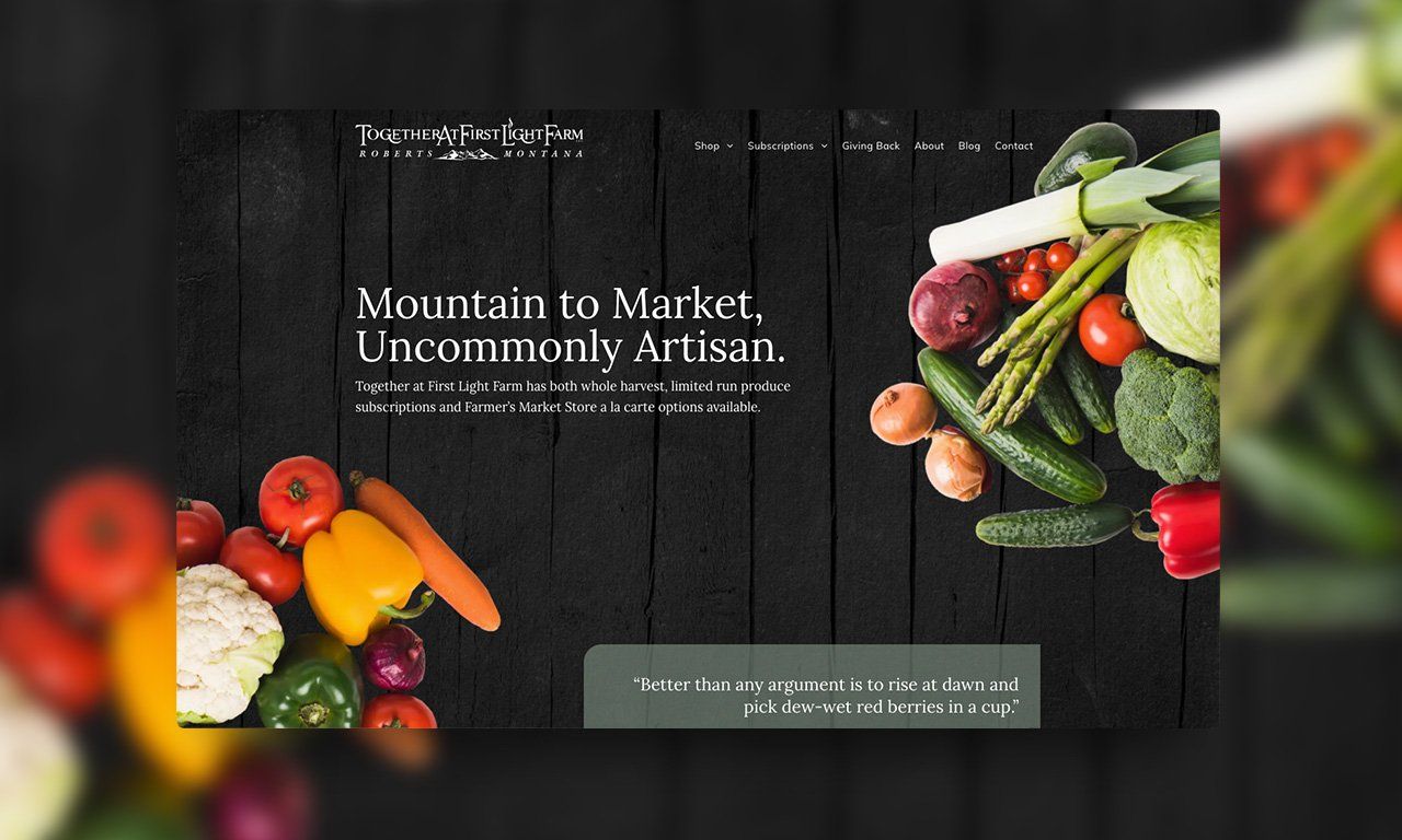 A picture of fruits and vegetables with the words mountain to market uncommonly artisan