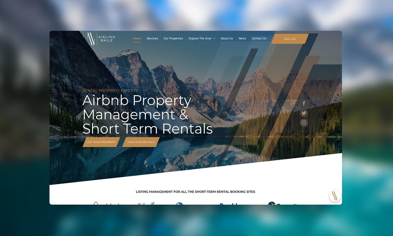 A website for airbnb property management and short term rentals