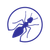 Purple ant icon inside a circular outline on a white background