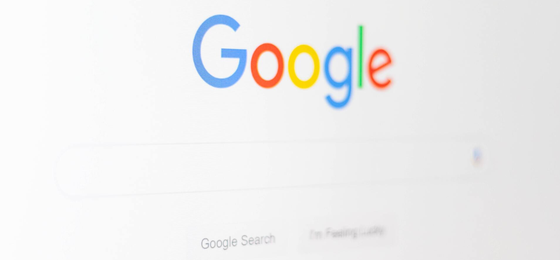 A close up of a google search page on a computer screen.