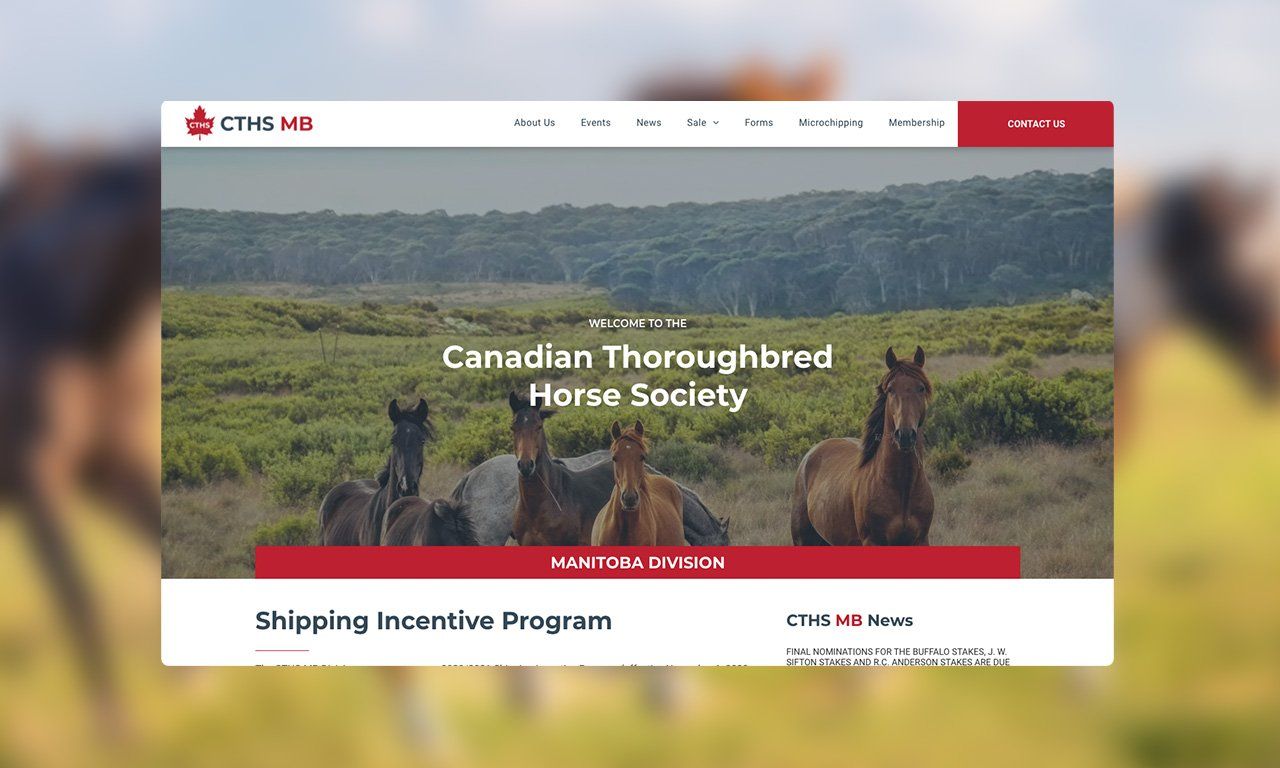 A website for the canadian thoroughbred horse society