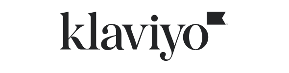 A black and white logo for klaviyo on a white background.