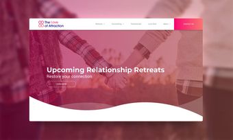 Screen capture of the Love of Attraction site with the text 