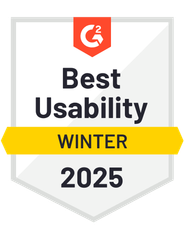 Best Usability badge with yellow WINTER banner and 2025 text on a white shield