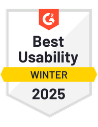 Best Usability badge with yellow WINTER banner and 2025 text on a white shield