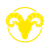 Yellow ram head logo inside a circular outline on a white background