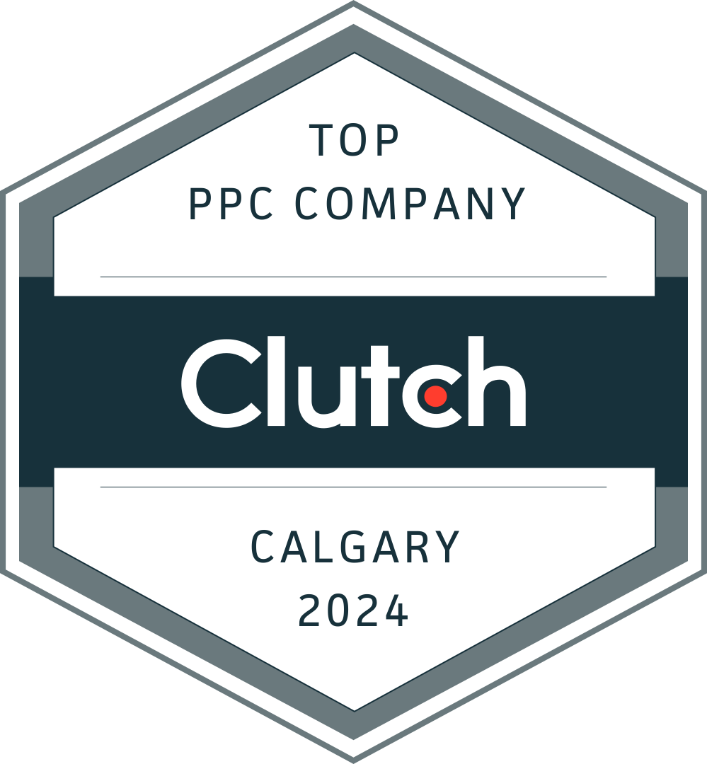 It is a badge that says `` top ppc company clutch calgary 2024 ''.