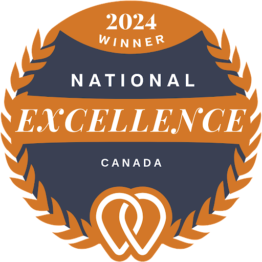 A badge that says 2024 national excellence canada