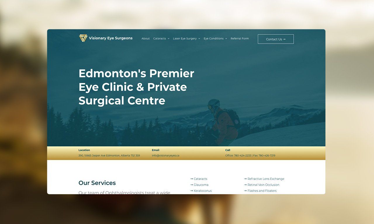 A website for edmonton 's premier eye clinic and private surgical centre