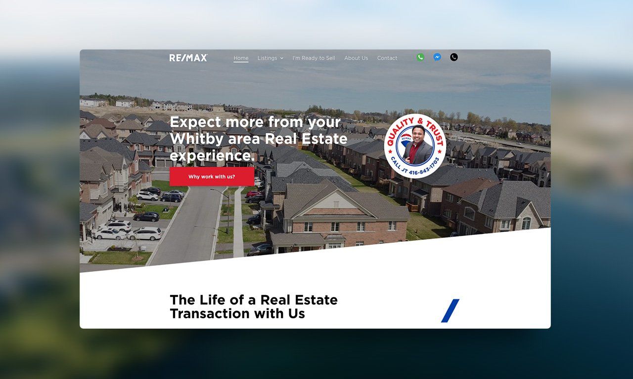A screenshot of a website for a real estate company.