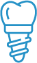 a blue icon of a dental implant in the shape of a tooth .