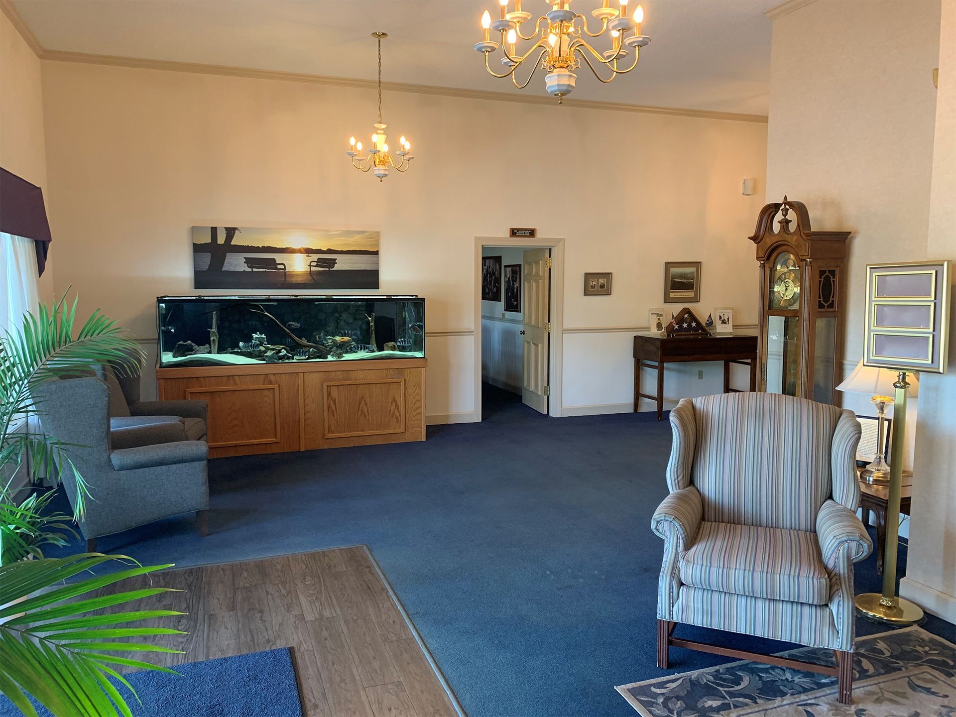 Interior and exterior photos of McHatton-Salder Funeral Chapels in Warsaw, IN.