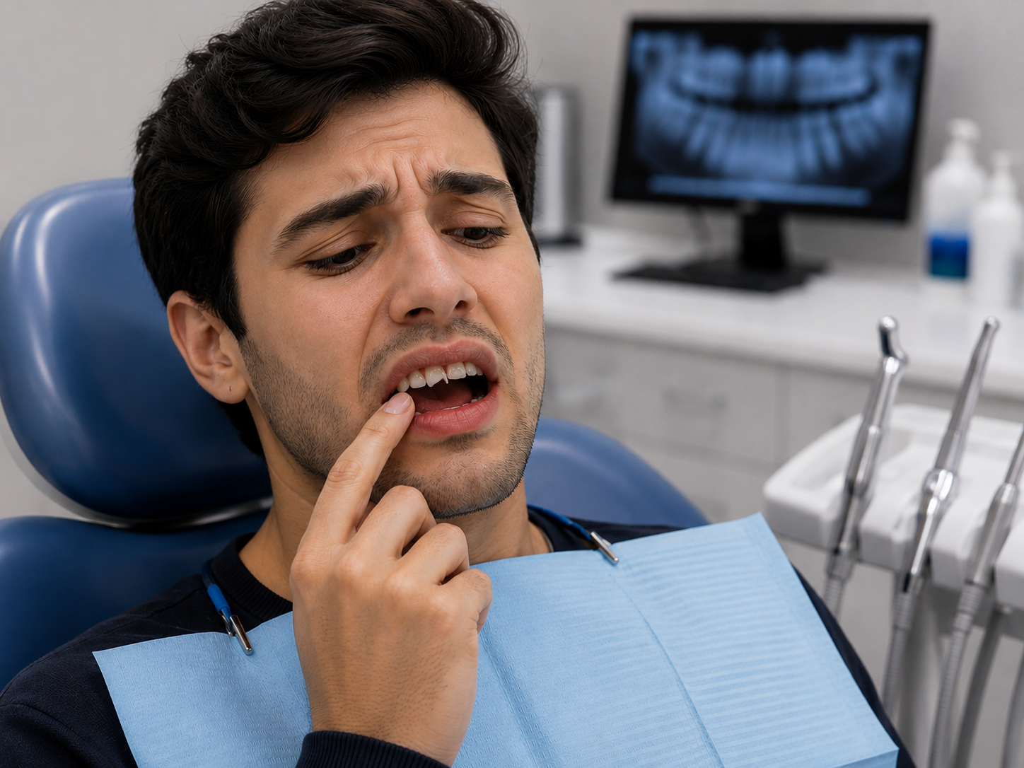 Patient with a chipped tooth at Robert A. Lantzy DMD, Chipped or Broken Tooth treatment in Newtown, PA