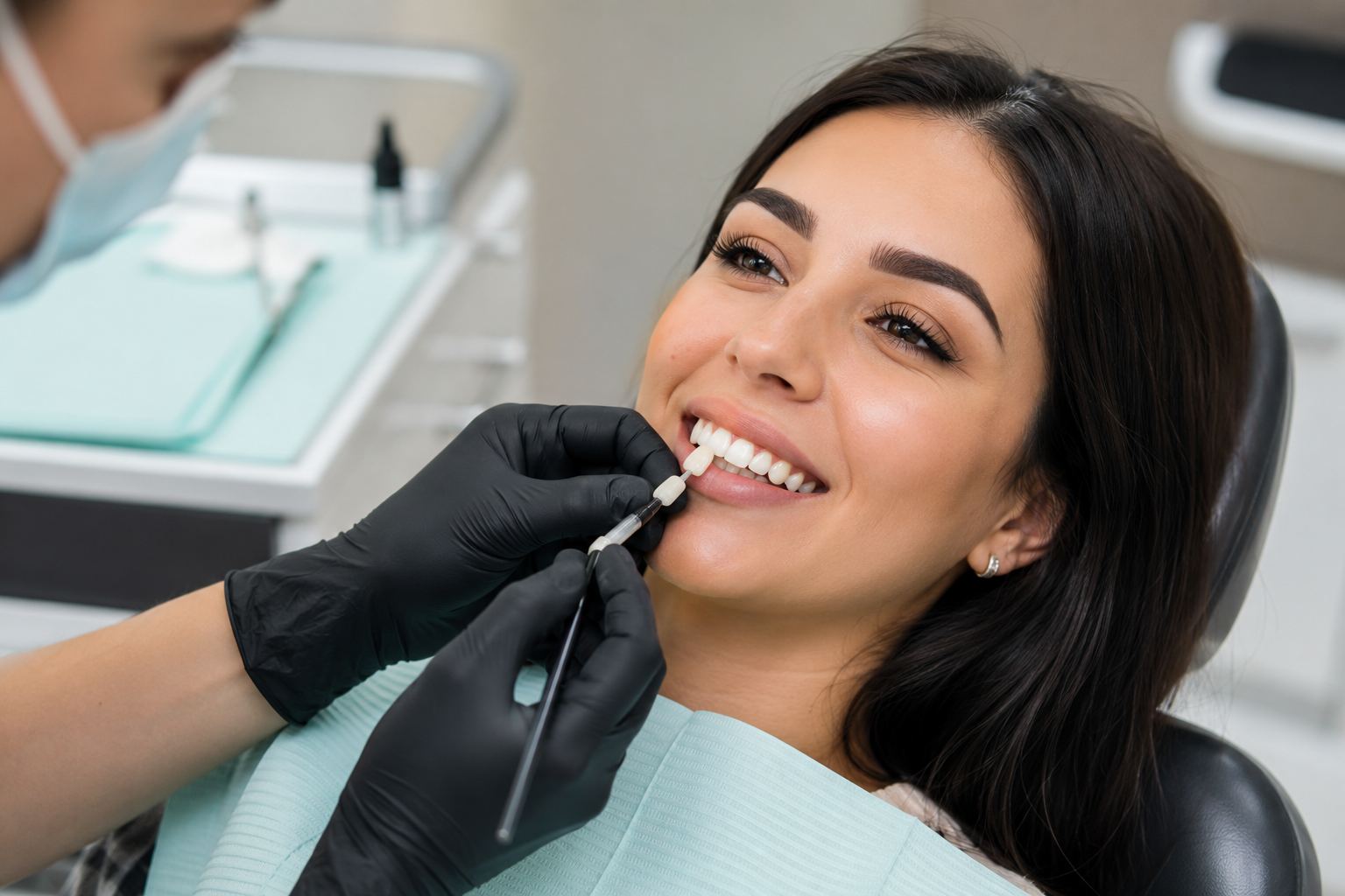 Patient receiving cosmetic bonding at Robert A. Lantzy DMD, Cosmetic Bonding in Newtown, PA