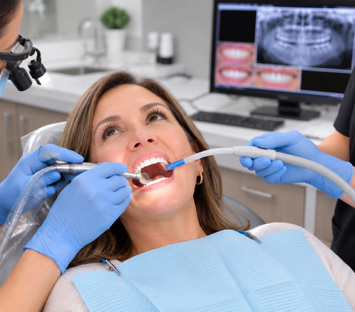 Patient receiving full mouth restoration treatment at Robert A. Lantzy DMD, Full Mouth Restoration & New Teeth in a Day in Newtown, PA