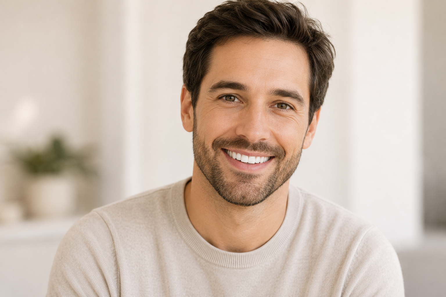 Patient smiling after cosmetic dental treatment at Robert A. Lantzy DMD, Smile Makeover in Newtown, PA