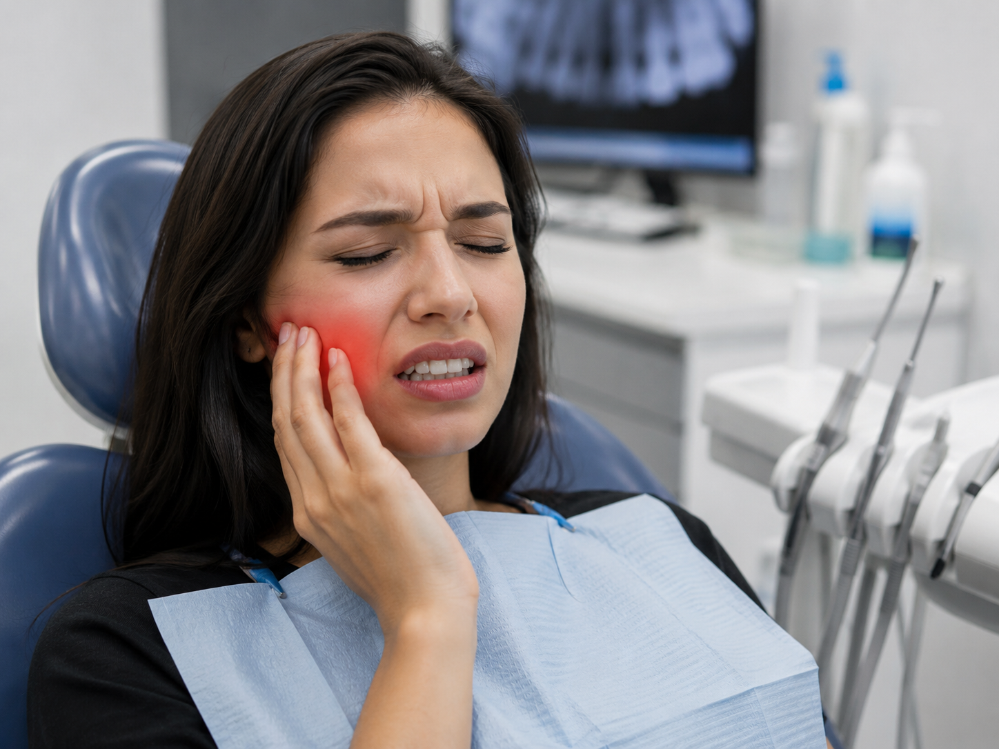 Patient with severe tooth pain at Robert A. Lantzy DMD, Tooth Pain & Infection in Newtown, PA