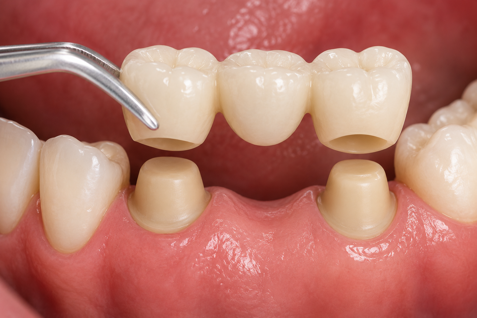 Dental Bridge placement procedure at Robert A. Lantzy DMD, Dental Bridges in Newtown, PA