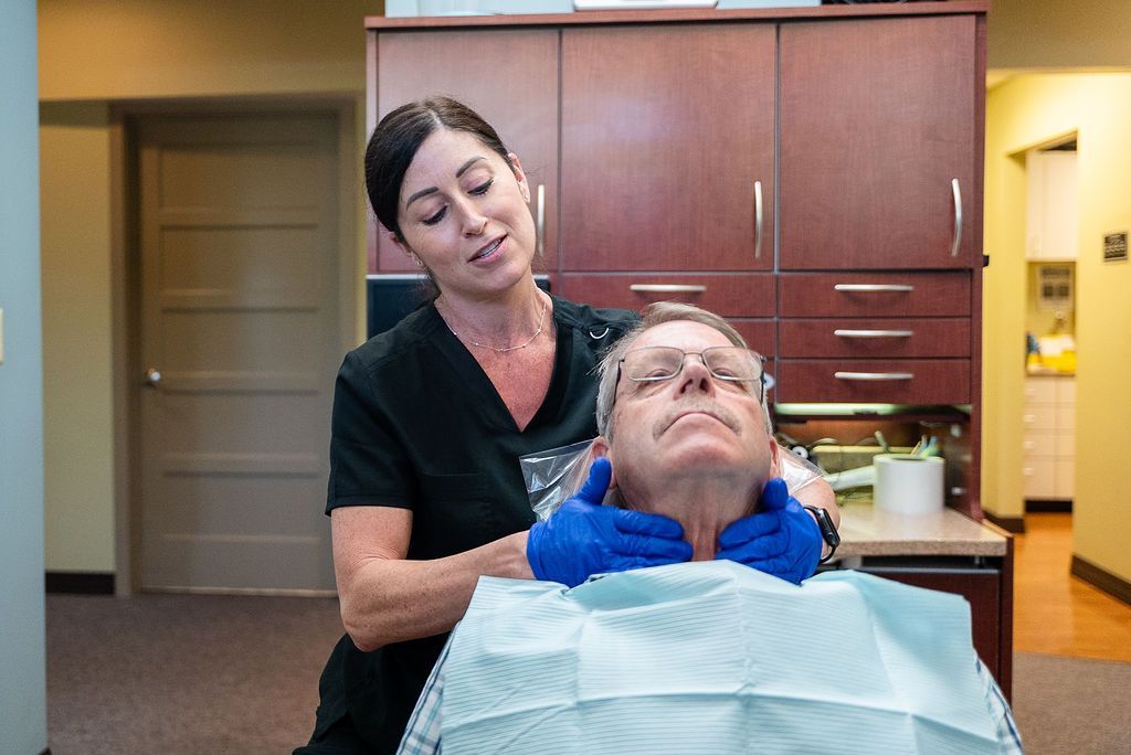 Patient receiving an airway evaluation at Robert A. Lantzy DMD, Airway & Sleep Apnea care in Newtown, PA