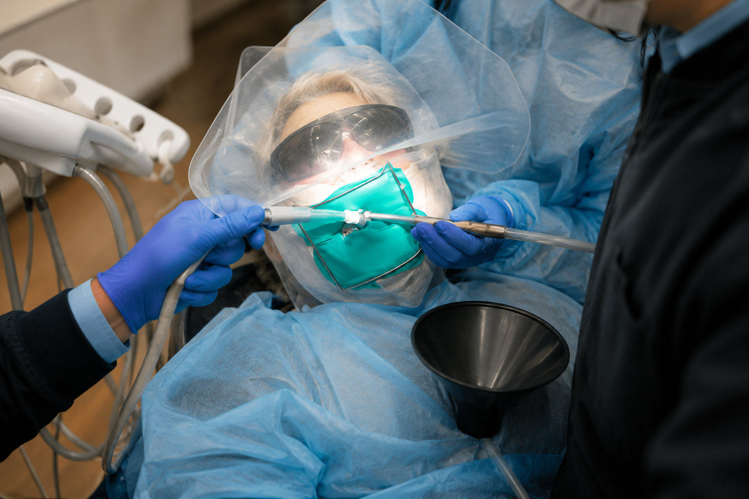 Patient undergoing SMART Amalgam Removal at Robert A. Lantzy DMD in Newtown, PA