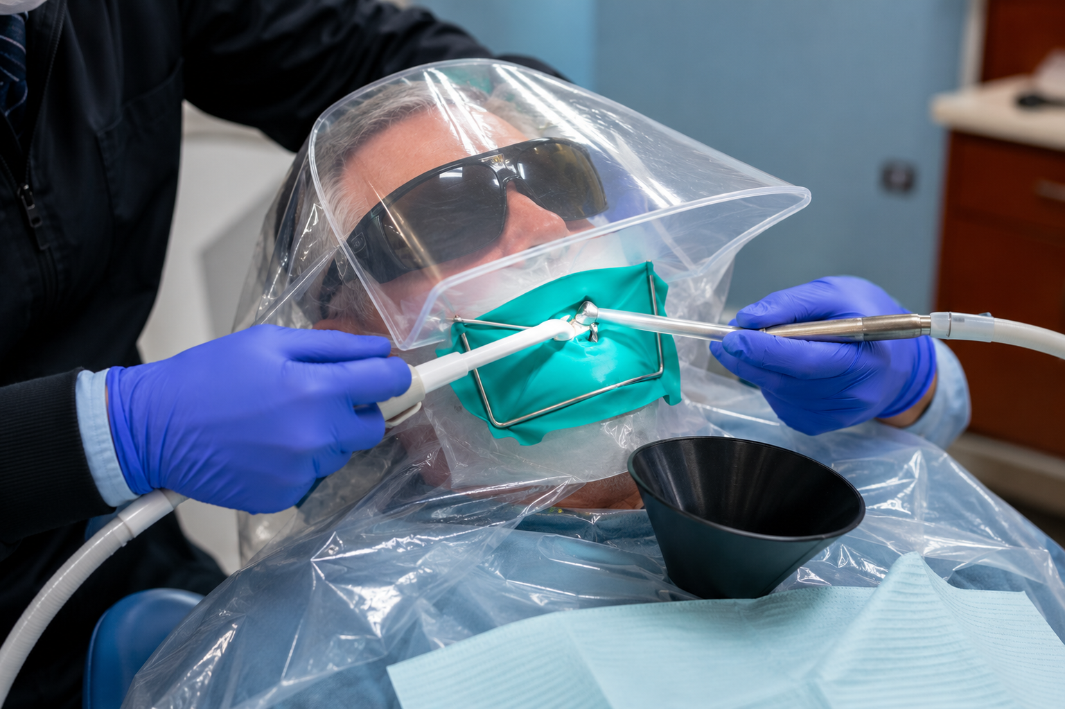 Protective isolation during SMART Amalgam Removal at Robert A. Lantzy DMD in Newtown, PA