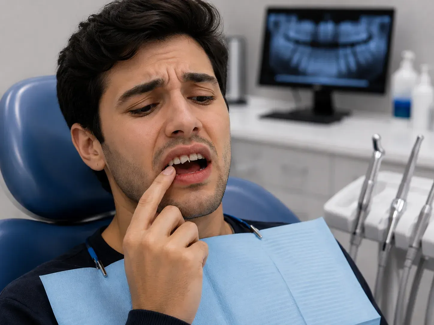 Patient with a chipped tooth at Robert A. Lantzy DMD, Chipped or Broken Tooth treatment in Newtown, PA