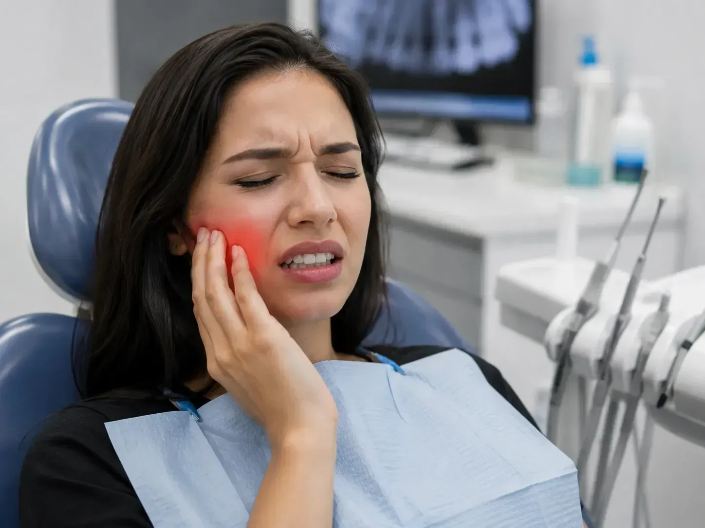 Patient with severe tooth pain at Robert A. Lantzy DMD, Tooth Pain & Infection in Newtown, PA