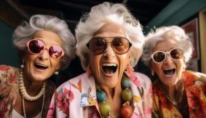 Three Smiling People In Colorful Outfits And Sunglasses at Robert A. Lantzy, DMD, LCC  in Newtown, PA