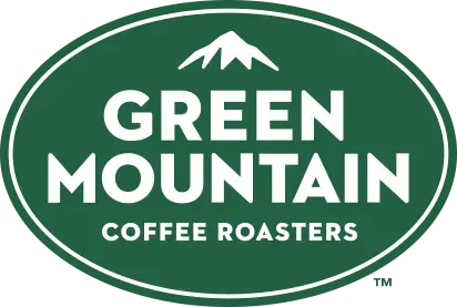 Green Mountain Coffee Roasters logo: Green oval with white text, mountain graphic, and border.