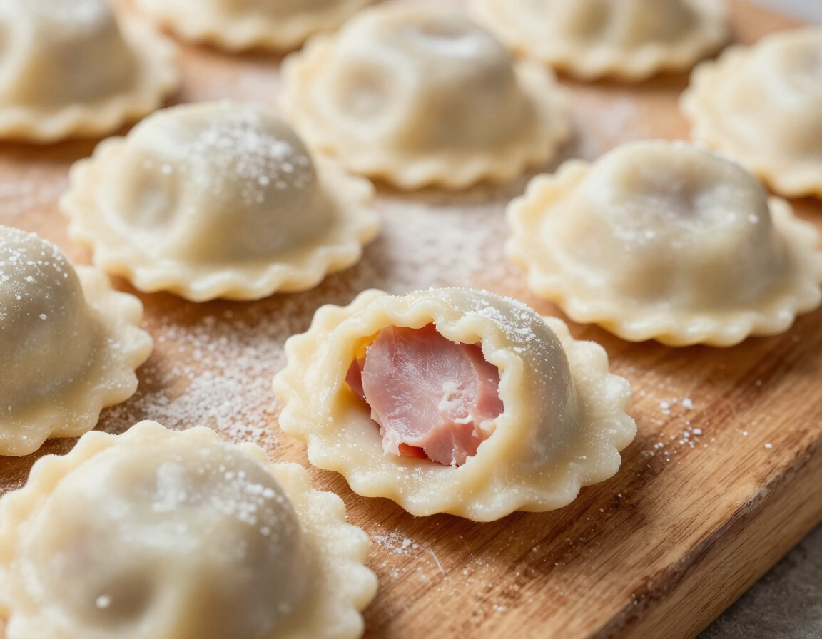 Ravioles de jamón y ricota