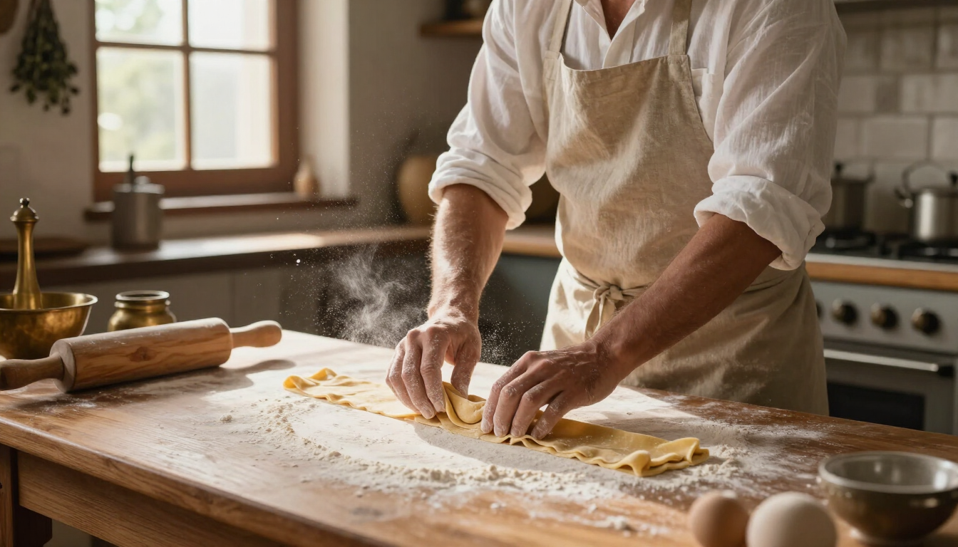 Proceso artesanal de pasta fresca