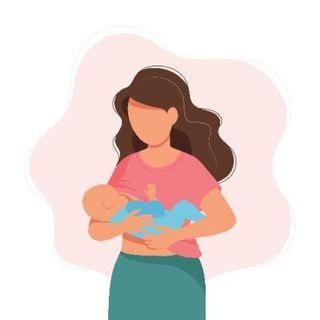 A woman is holding a baby in her arms and breastfeeding it.