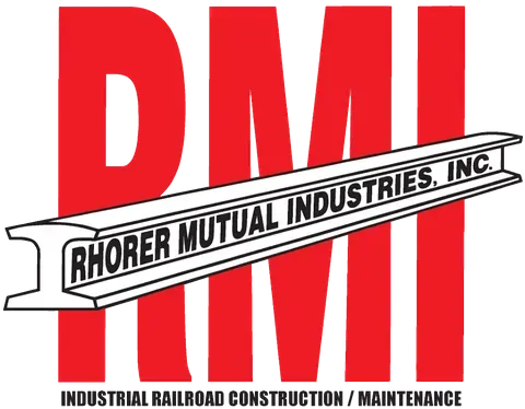 A red and white logo for rhorer mutual industries inc.