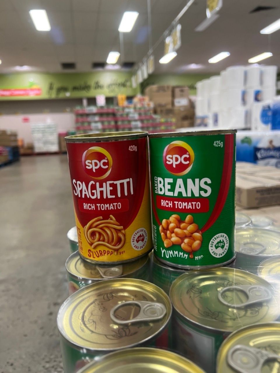 SPC Canned Spaghetti and Canned Baked Beans — Discount Groceries in Ballarat