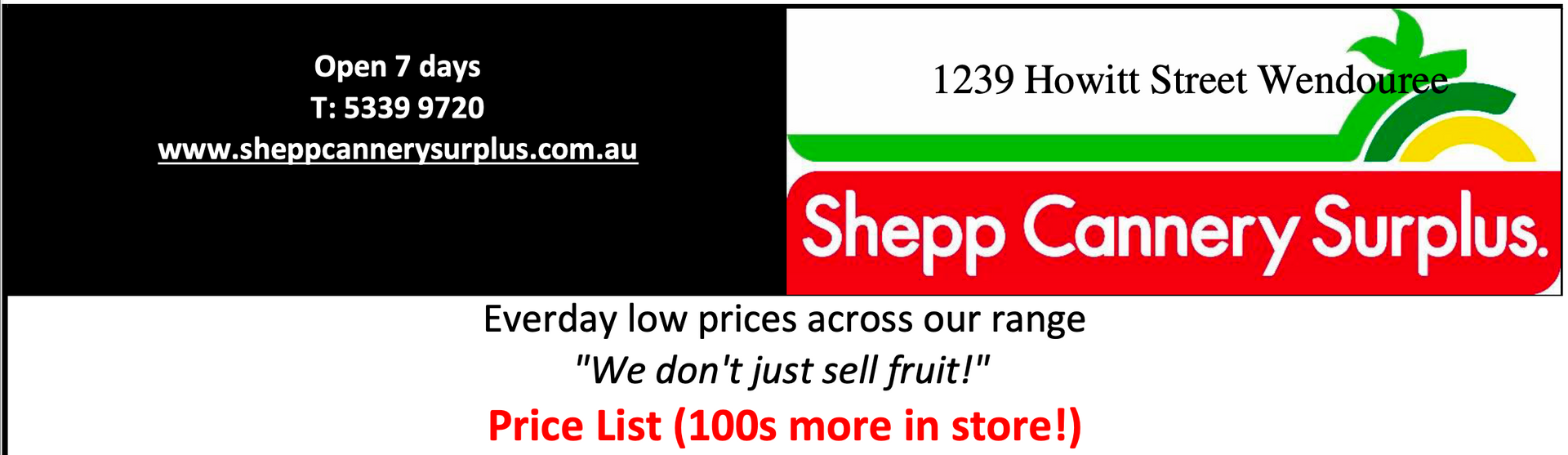 General Price List — Discount Groceries in Ballarat
