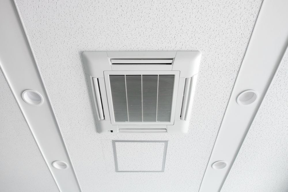 A White Ceiling with A Central Air Conditioning Unit — Paul Wiedman Electrical in Pittsworth, QLD