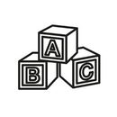 Three alphabet blocks, labeled A, B, and C, stacked on top of each other.