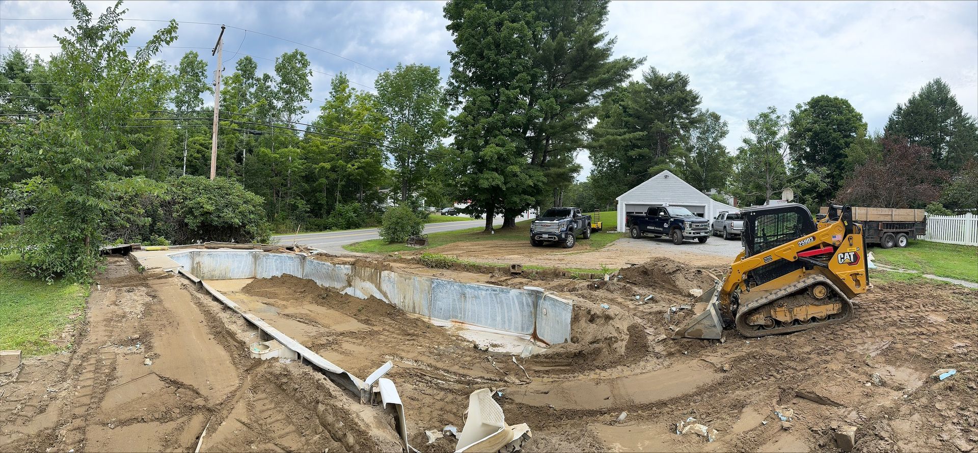 During pool removal by Briggs Contracting in Gardiner, Maine
