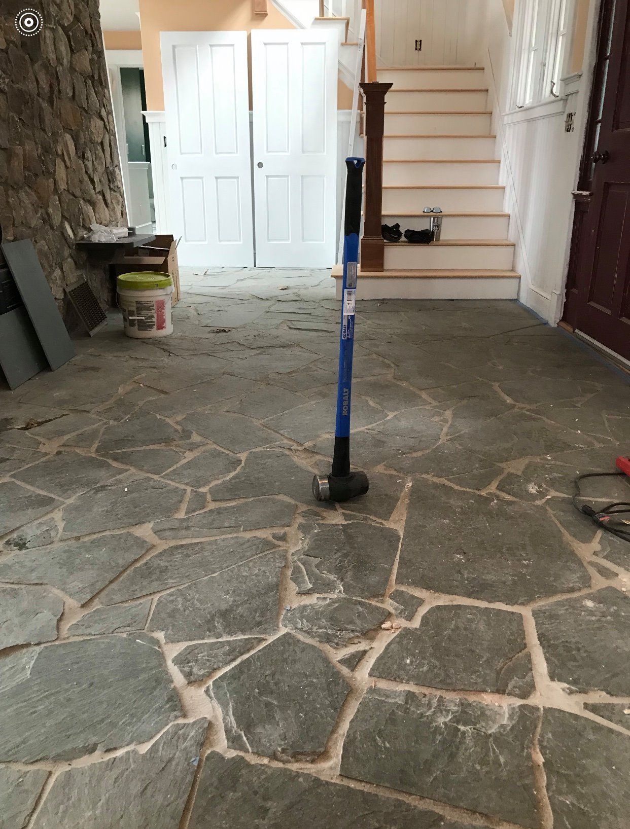 Before photo flooring demolition in Maine