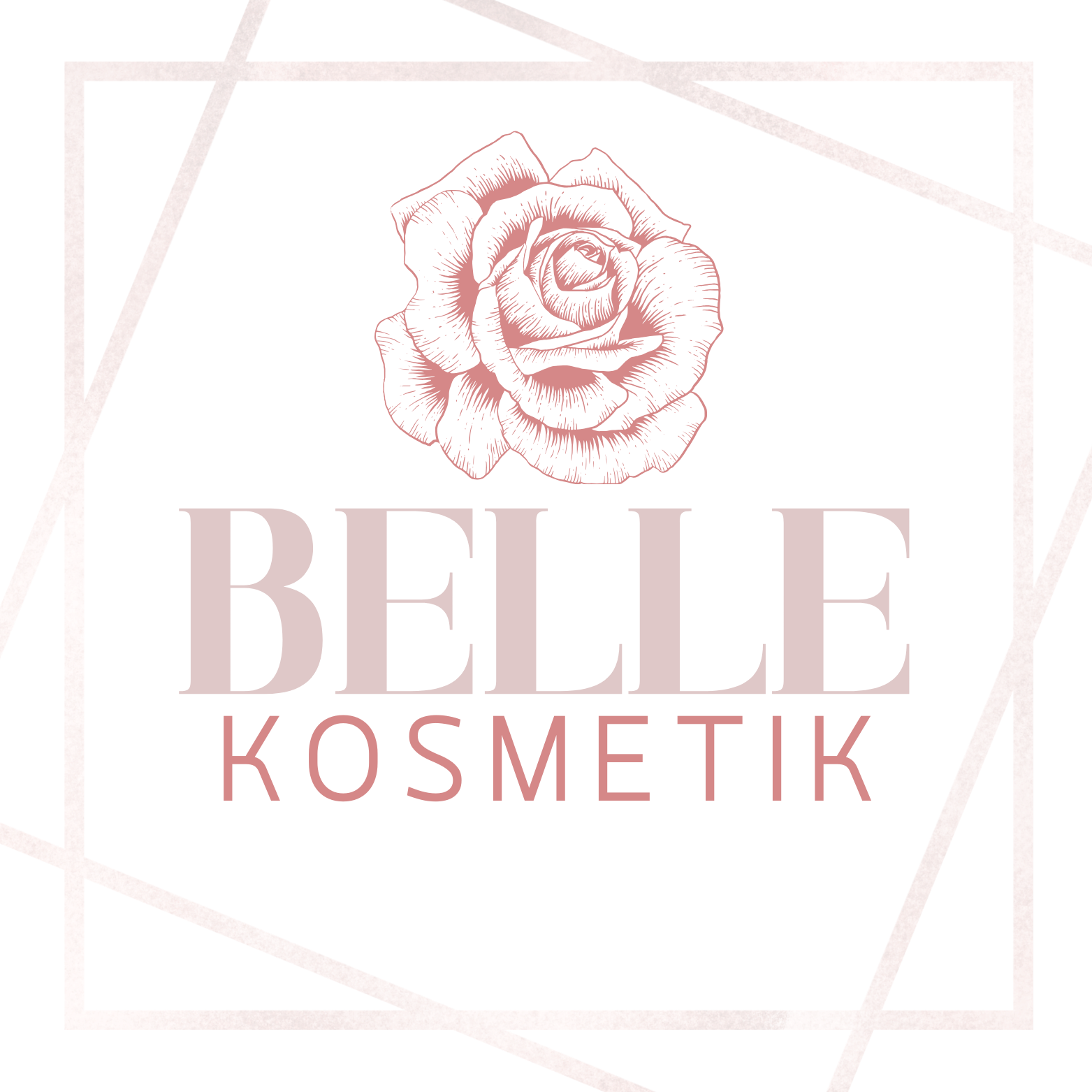 A logo for belle kosmetik with a rose on it