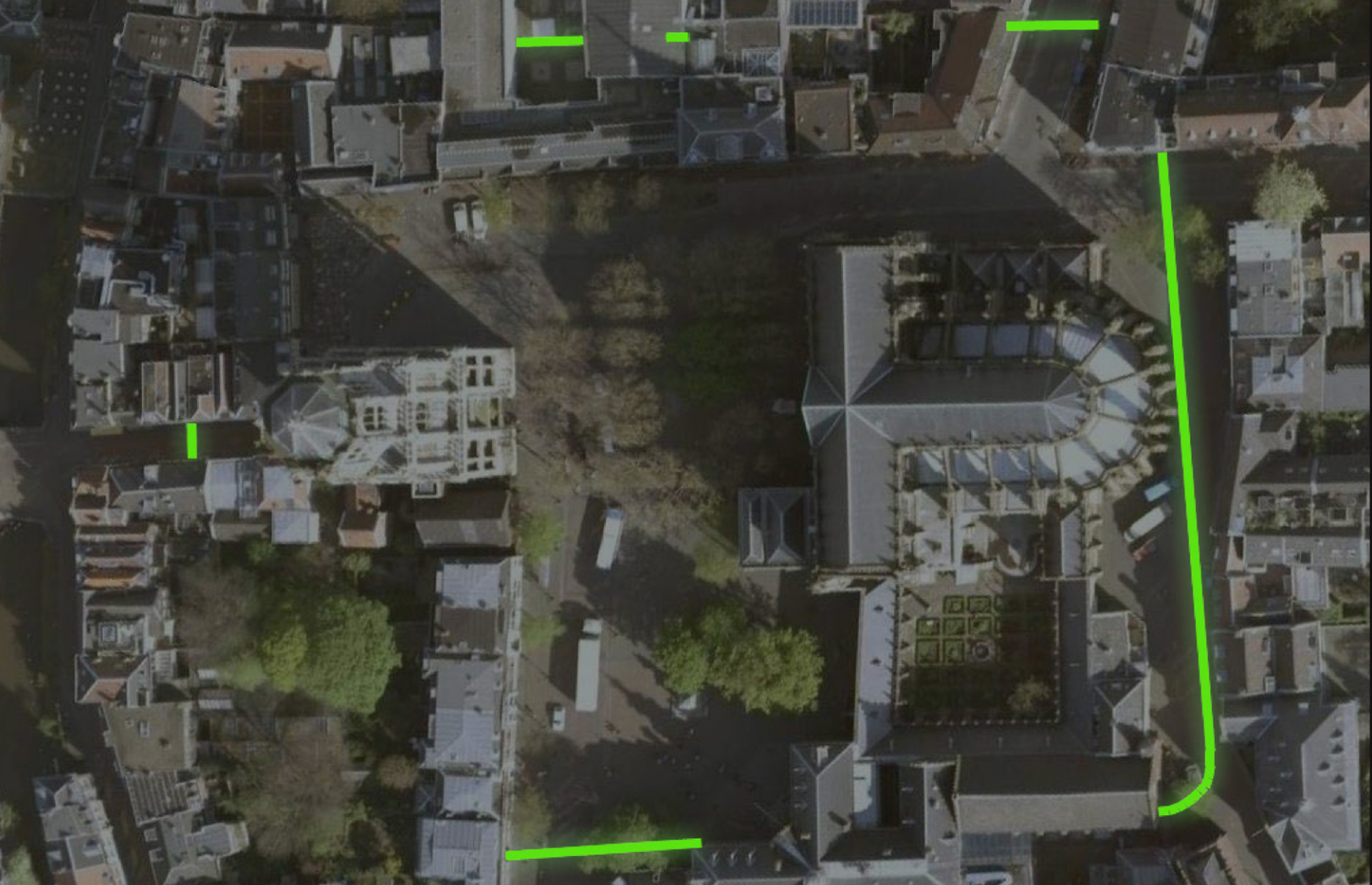 markering met luchtfoto