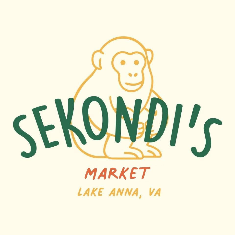 Sekondi's Market logo with a line-art monkey and text “Lake Anna, VA”