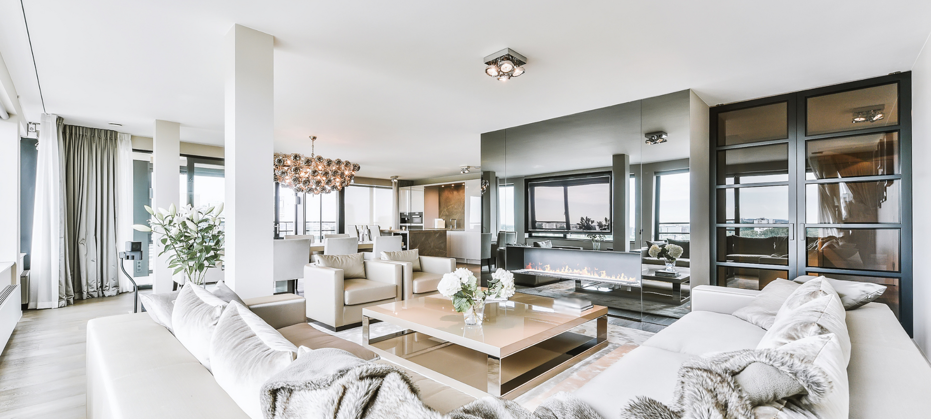 Clean modern living room interior