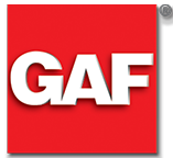 A red square with the word gaf in white letters on it.